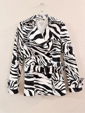 Cache white black zebra print jacket